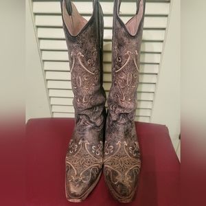 Women's Snip-Toe Floral Boots